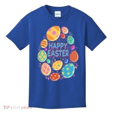 Cute Colorful Happy Easter Eggs Kids T-Shirt