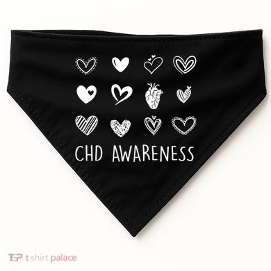 Chd Congenital Heart Disease Awareness Great Gift USA-Made Doggie Bandana