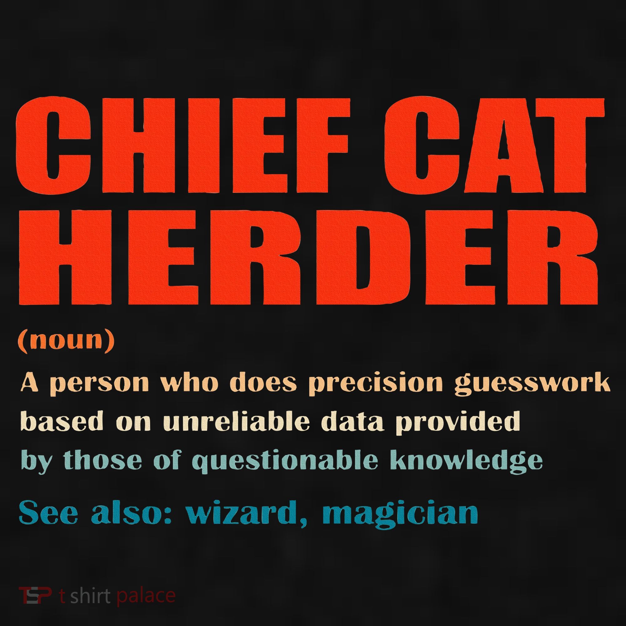Chief Cat Herder Definition Wizard Magician Ladies PosiCharge Tri-Blend Wicking Tank