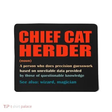 Chief Cat Herder Definition Wizard Magician Mousepad