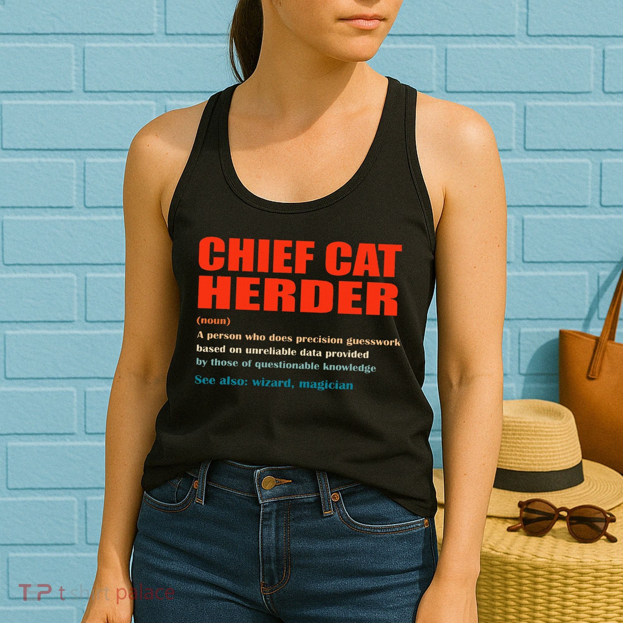 Chief Cat Herder Definition Wizard Magician Women's Tank Top