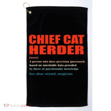 Chief Cat Herder Definition Wizard Magician Golf Towel