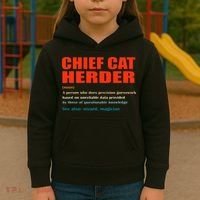 Chief Cat Herder Definition Wizard Magician Kids Hoodie thumb 3