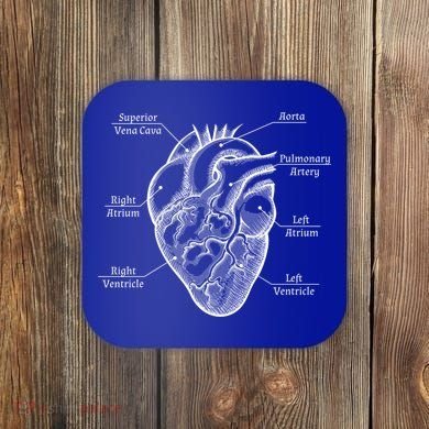 Cardiology Cardiologist Heart Anatomy Distressed Gift Coaster