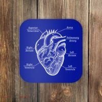 Cardiology Cardiologist Heart Anatomy Distressed Gift Coaster thumb 0