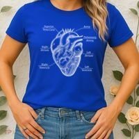 Cardiology Cardiologist Heart Anatomy Distressed Gift Women's T-Shirt thumb 2