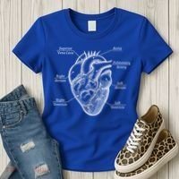 Cardiology Cardiologist Heart Anatomy Distressed Gift Women's T-Shirt thumb 3