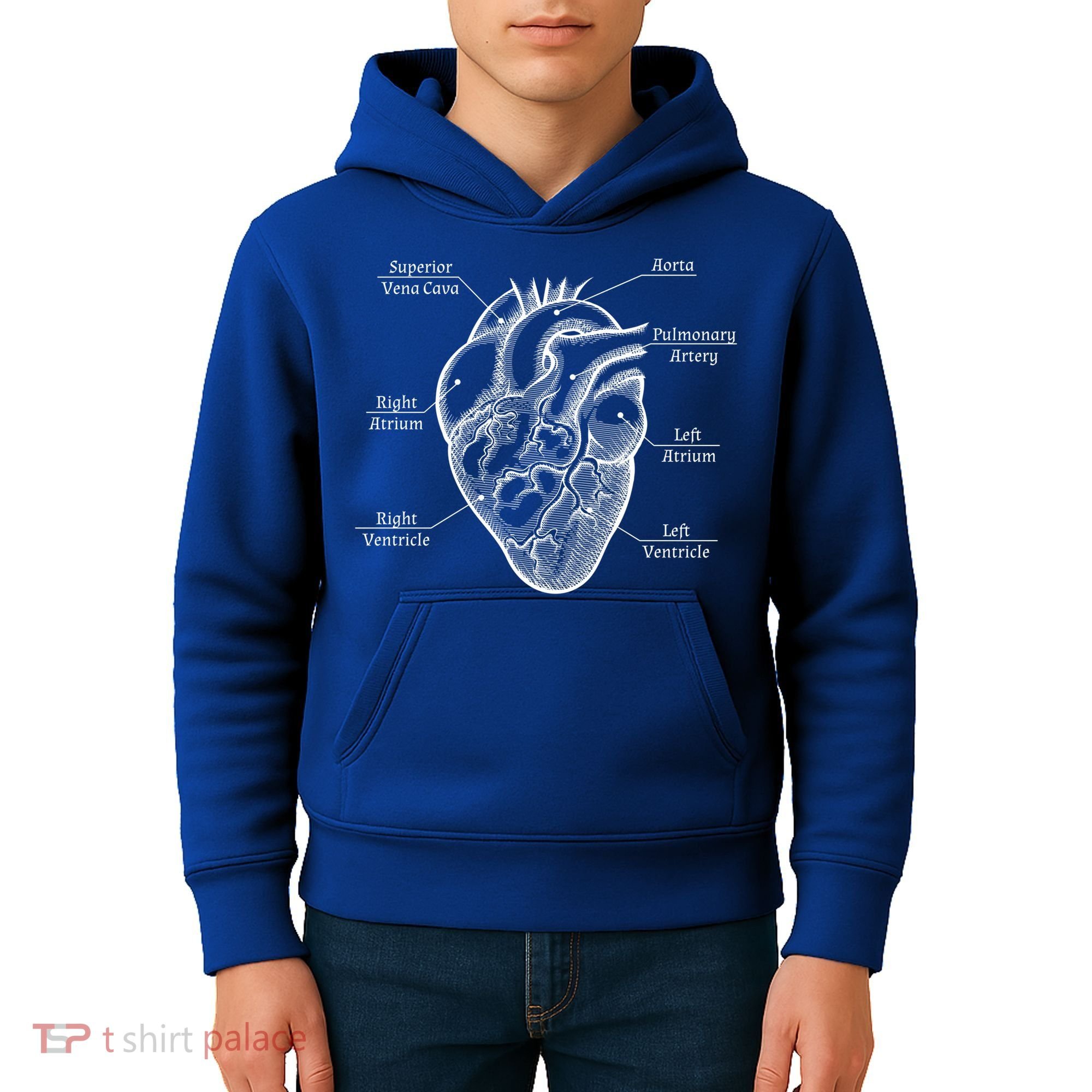Cardiology Cardiologist Heart Anatomy Distressed Gift Kids Hoodie