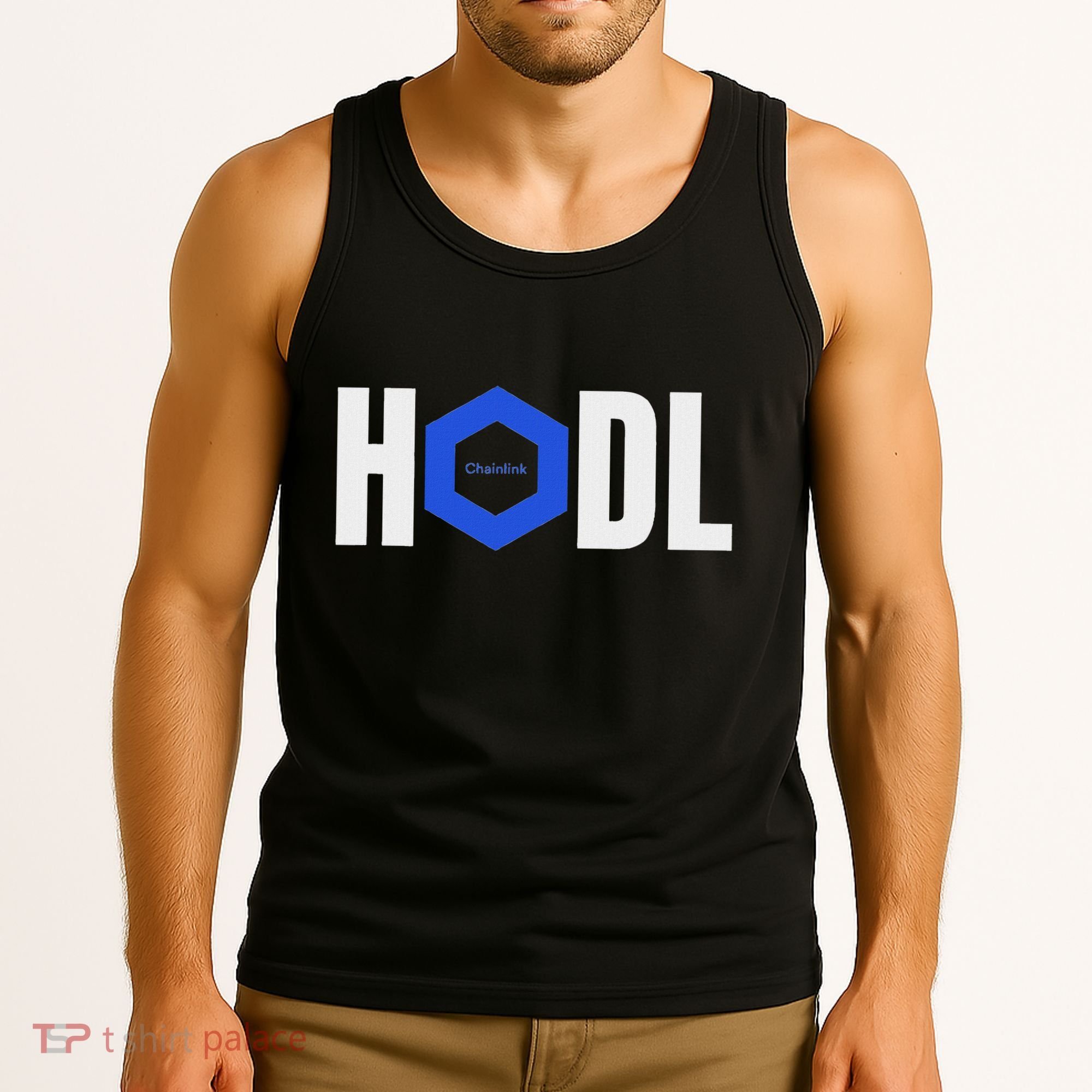 Chainlink Crypto Hodl Text Link Cryptocurrency Words Tank Top