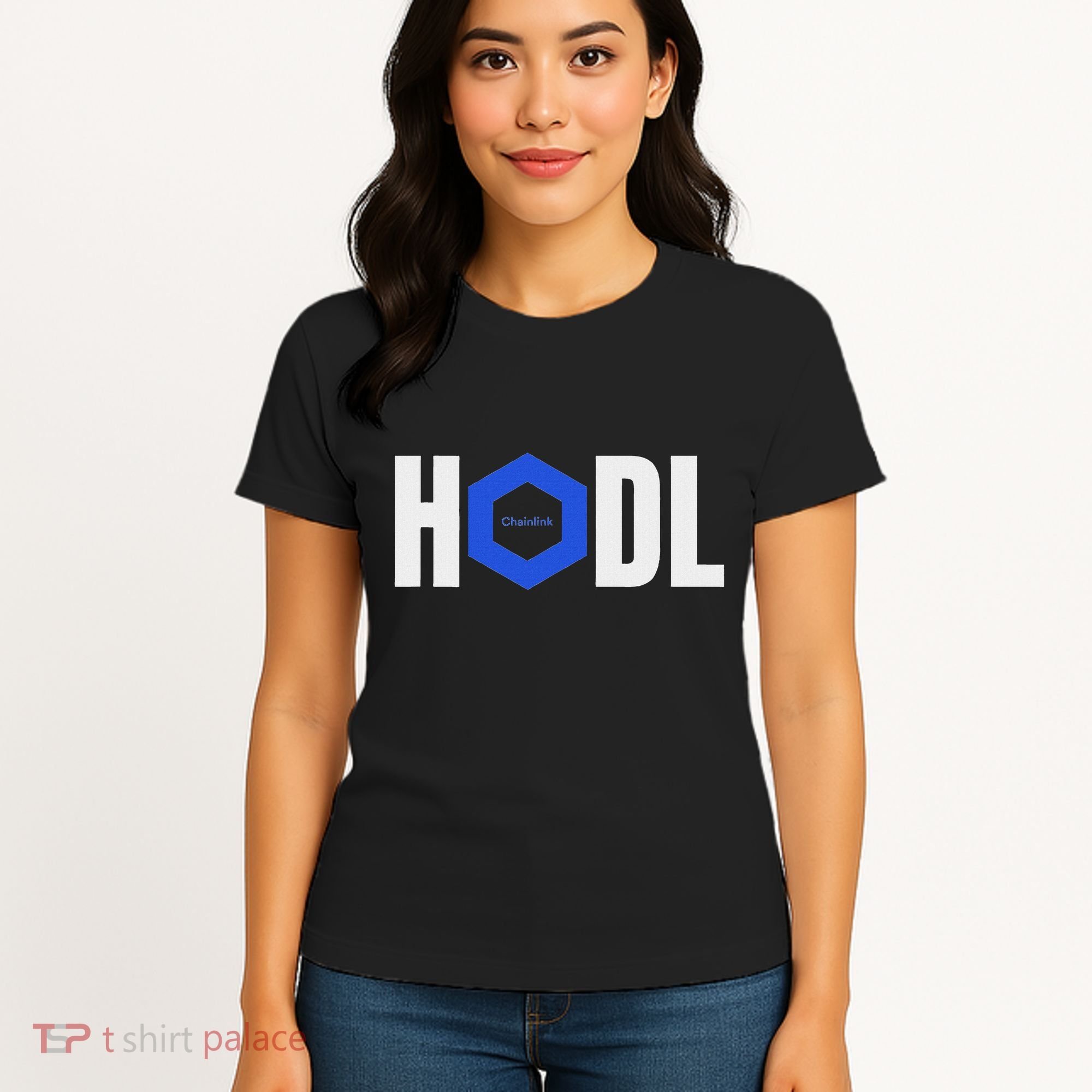 Chainlink Crypto Hodl Text Link Cryptocurrency Words Women's T-Shirt