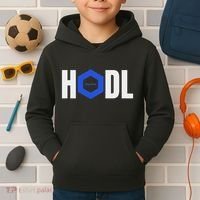 Chainlink Crypto Hodl Text Link Cryptocurrency Words Kids Hoodie thumb 2