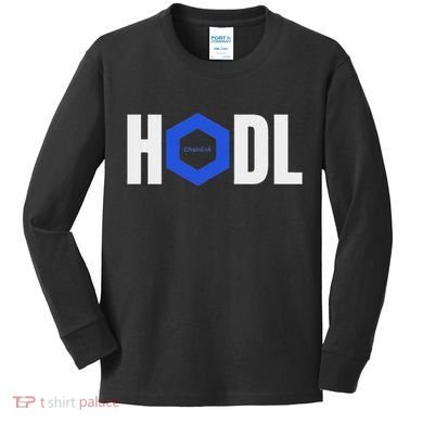 Chainlink Crypto Hodl Text Link Cryptocurrency Words Kids Long Sleeve Shirt