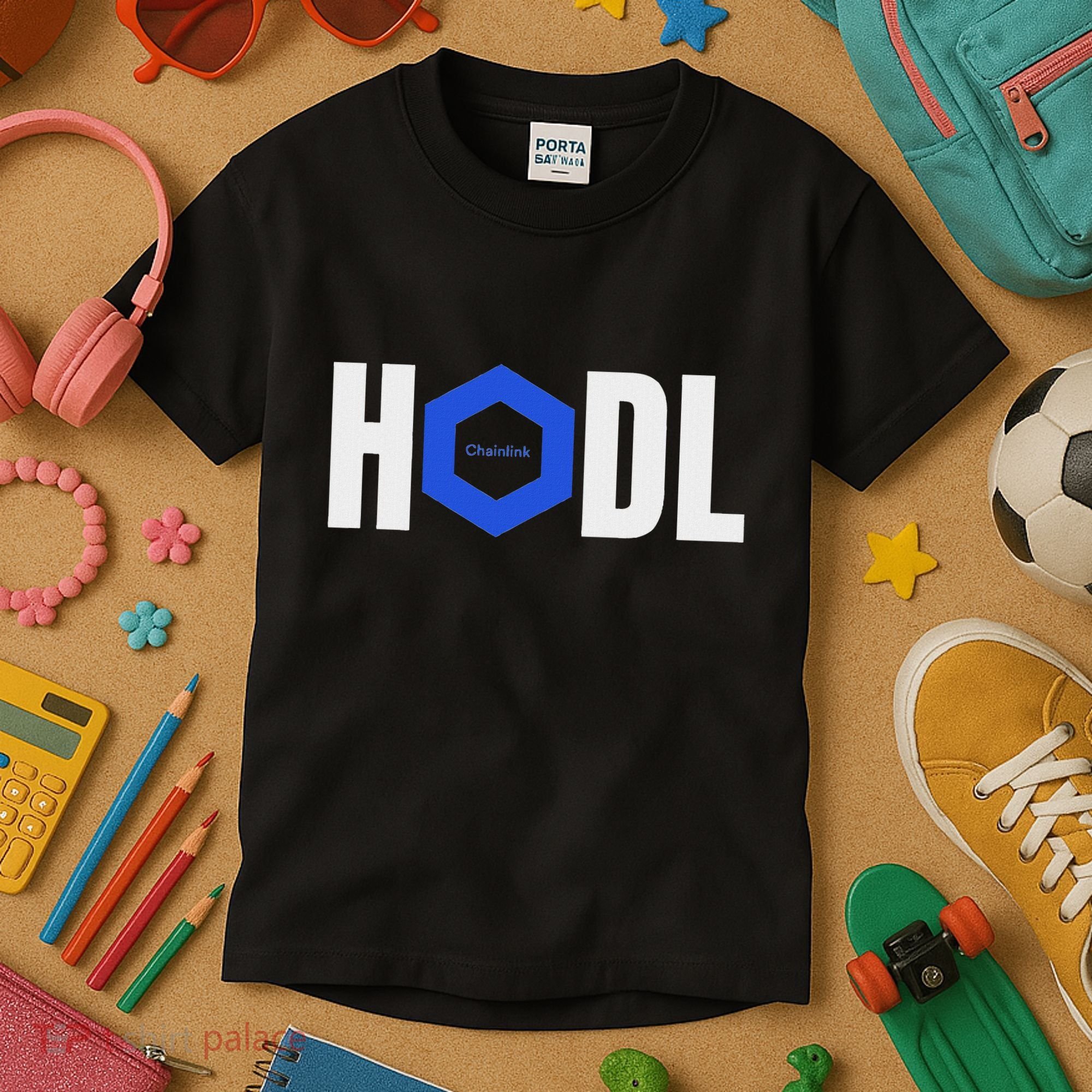 Chainlink Crypto Hodl Text Link Cryptocurrency Words Kids T-Shirt