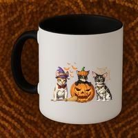 Cute Cat Halloween Witch Mummy Pumpkin Funny Cat Lover Gift Coffee Mug thumb 2