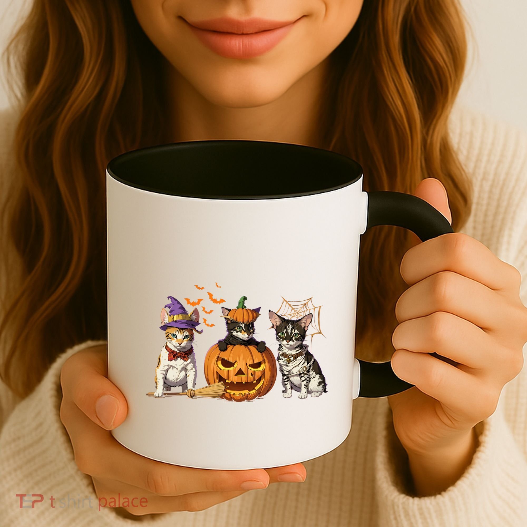 Cute Cat Halloween Witch Mummy Pumpkin Funny Cat Lover Gift Coffee Mug