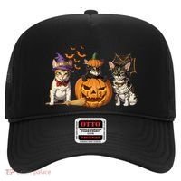 Cute Cat Halloween Witch Mummy Pumpkin Funny Cat Lover Gift Hat thumb 0
