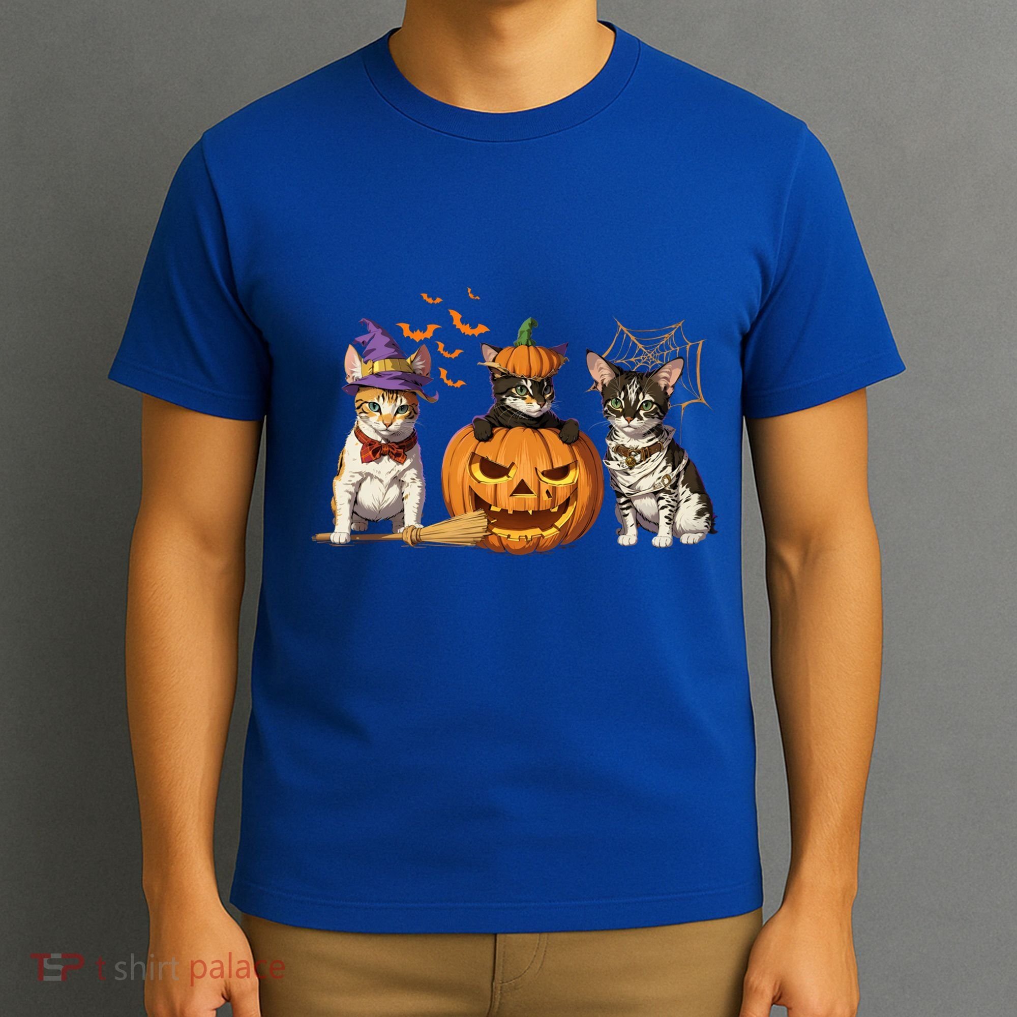 Cute Cat Halloween Witch Mummy Pumpkin Funny Cat Lover Gift T-Shirt