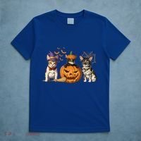 Cute Cat Halloween Witch Mummy Pumpkin Funny Cat Lover Gift T-Shirt thumb 5