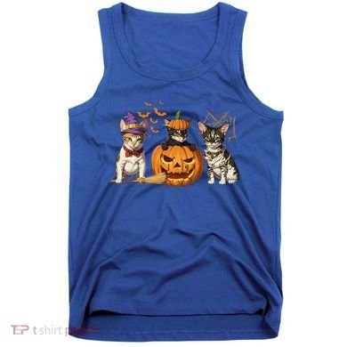 Cute Cat Halloween Witch Mummy Pumpkin Funny Cat Lover Gift Tank Top