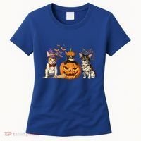 Cute Cat Halloween Witch Mummy Pumpkin Funny Cat Lover Gift Women's T-Shirt thumb 0