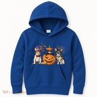 Cute Cat Halloween Witch Mummy Pumpkin Funny Cat Lover Gift Kids Hoodie thumb 0