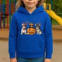 Cute Cat Halloween Witch Mummy Pumpkin Funny Cat Lover Gift Kids Hoodie thumb 3