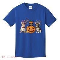 Cute Cat Halloween Witch Mummy Pumpkin Funny Cat Lover Gift Kids T-Shirt thumb 0