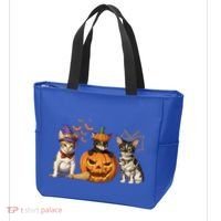 Cute Cat Halloween Witch Mummy Pumpkin Funny Cat Lover Gift Tote Bag thumb 3