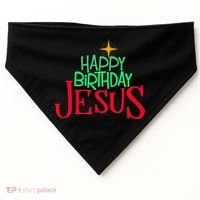 Christian Christmas HAPPY BIRTHDAY JESUS Gift USA-Made Doggie Bandana thumb 0