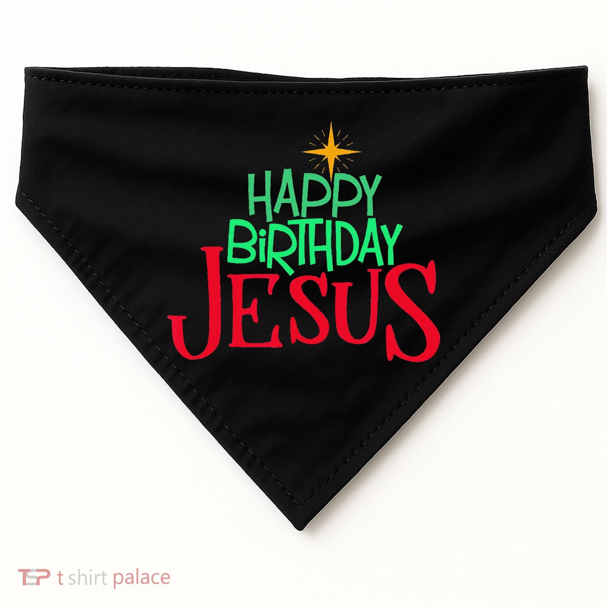 Christian Christmas HAPPY BIRTHDAY JESUS Gift USA-Made Doggie Bandana
