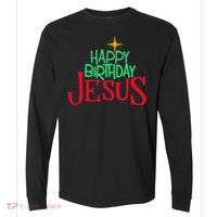 Christian Christmas HAPPY BIRTHDAY JESUS Gift Comfort Colors Heavyweight Long Sleeve T-Shirt thumb 0