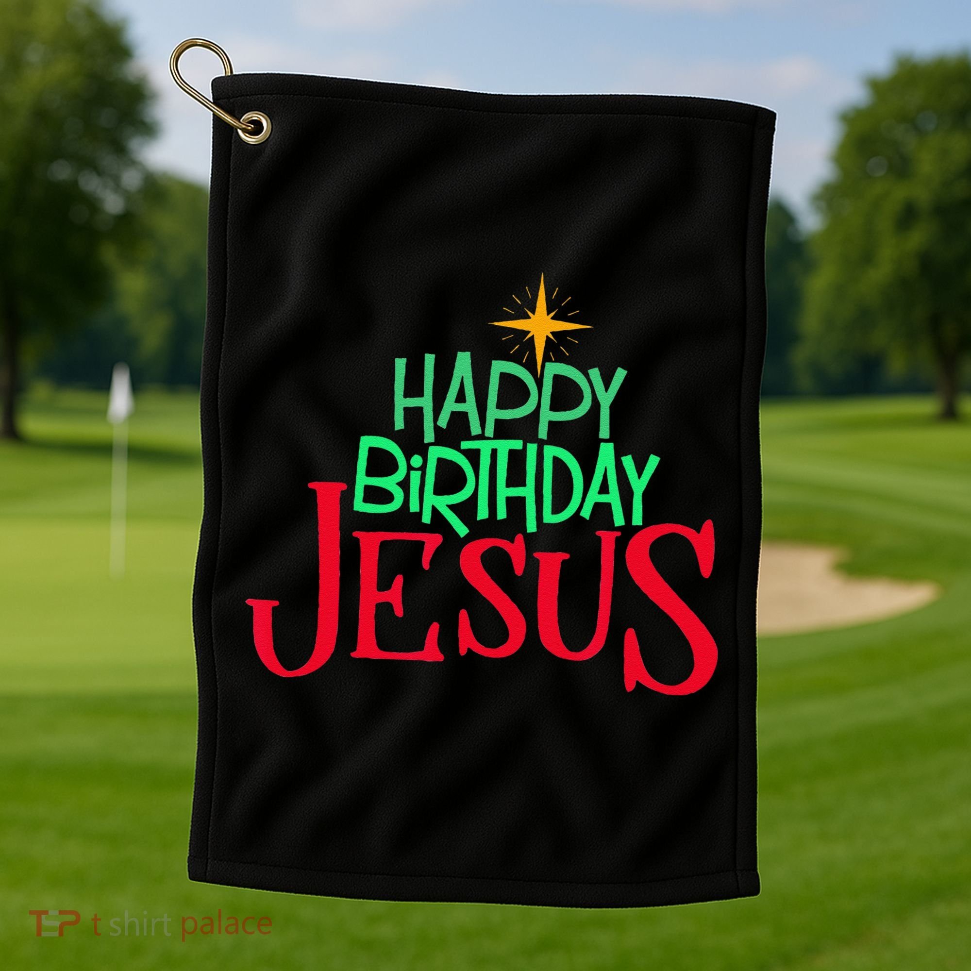Christian Christmas HAPPY BIRTHDAY JESUS Gift Golf Towel