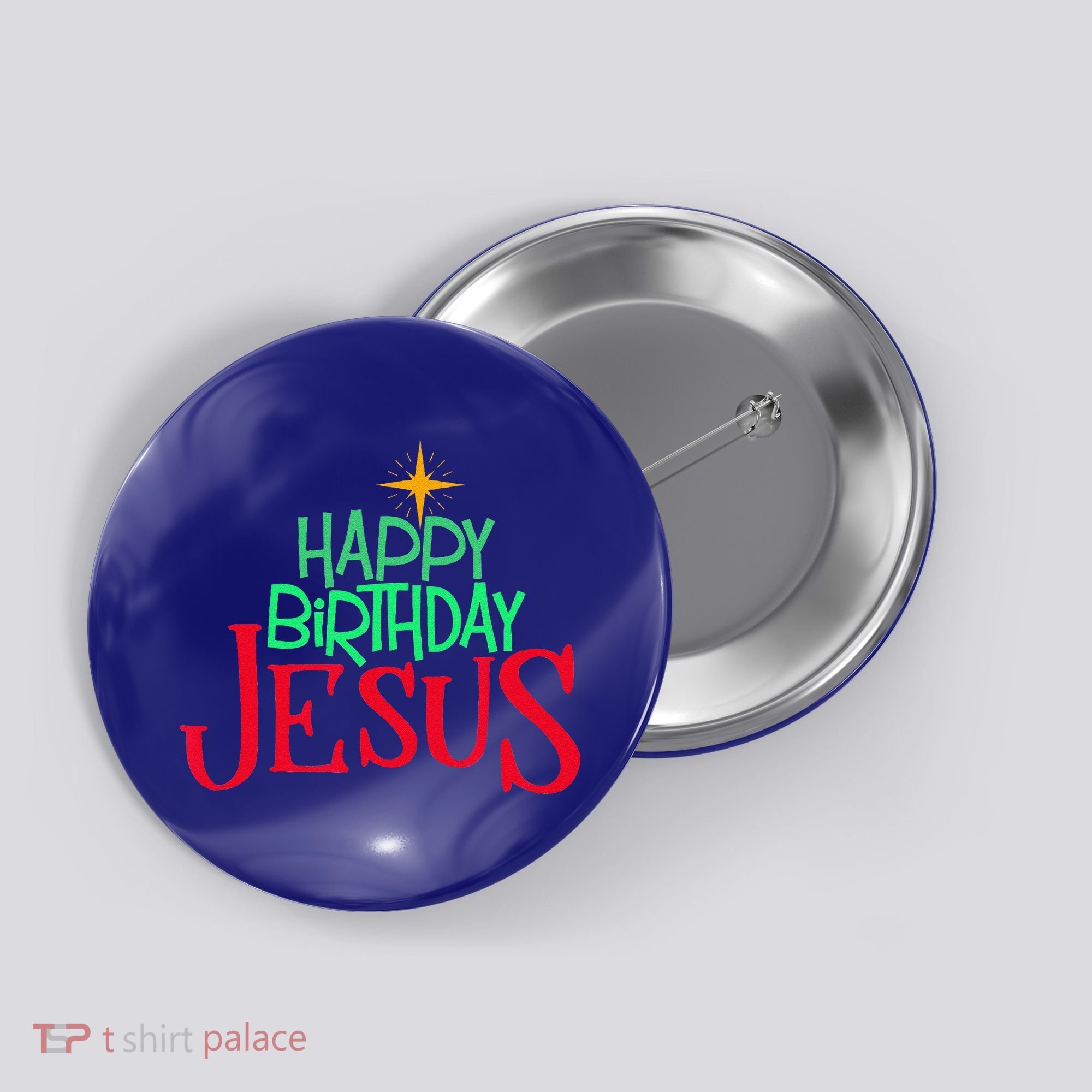 Christian Christmas HAPPY BIRTHDAY JESUS Gift Button