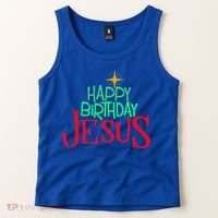 Christian Christmas HAPPY BIRTHDAY JESUS Gift Tank Top thumb 2