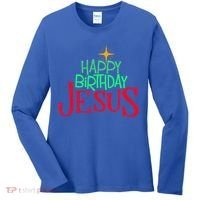 Christian Christmas HAPPY BIRTHDAY JESUS Gift Women's Long Sleeve Shirt thumb 0
