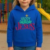 Christian Christmas HAPPY BIRTHDAY JESUS Gift Kids Hoodie thumb 3