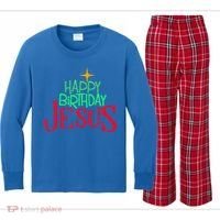 Christian Christmas HAPPY BIRTHDAY JESUS Gift Kids Long Sleeve Plaid Pajama Set thumb 0