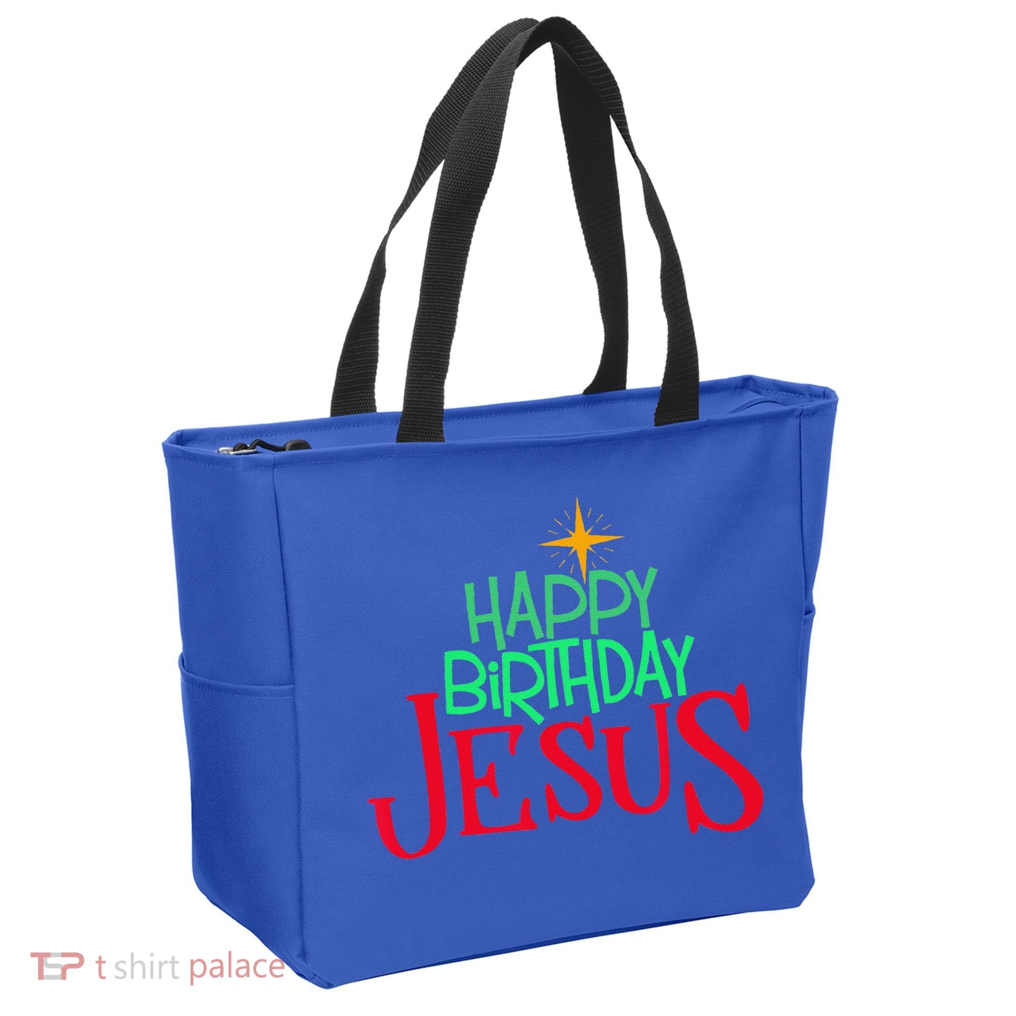Christian Christmas HAPPY BIRTHDAY JESUS Gift Tote Bag