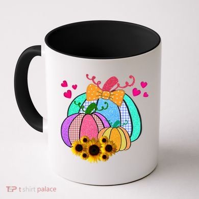 Colorful Cute Halloween Sunflower Pumpkin Coffee Mug