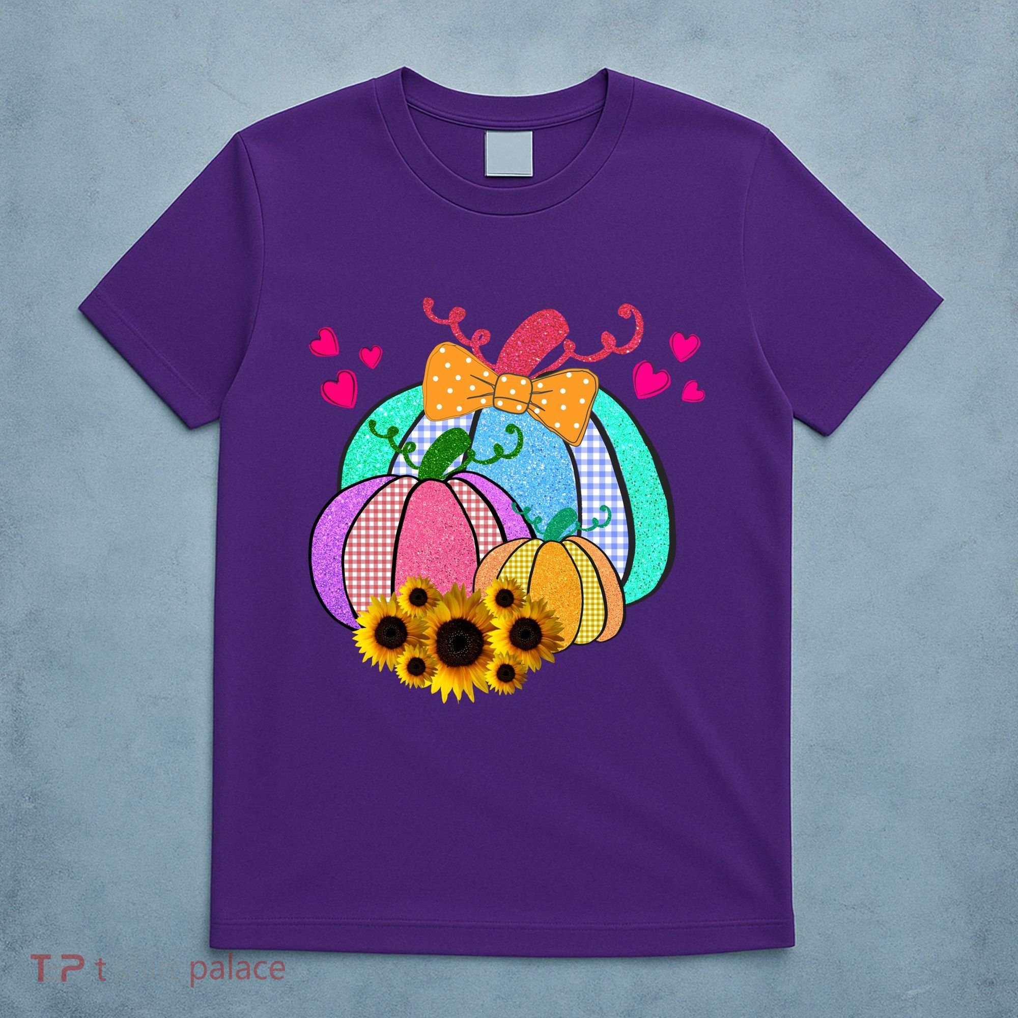 Colorful Cute Halloween Sunflower Pumpkin T-Shirt