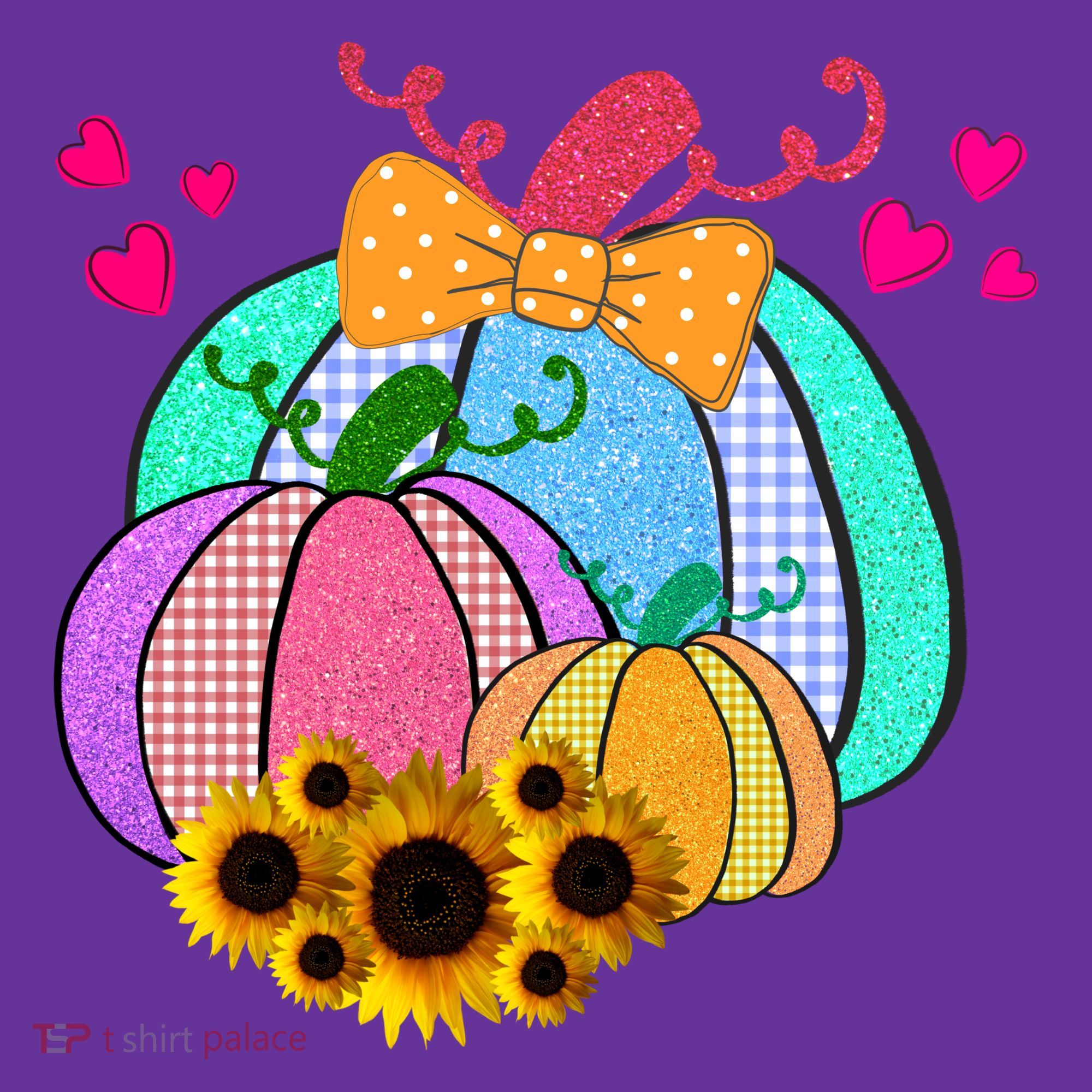 Colorful Cute Halloween Sunflower Pumpkin T-Shirt