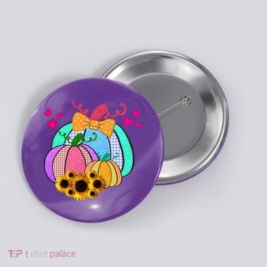 Colorful Cute Halloween Sunflower Pumpkin Button