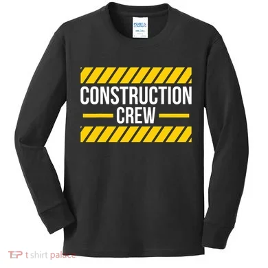 Construction Crew Highway Worker Kids Long Sleeve Shirt