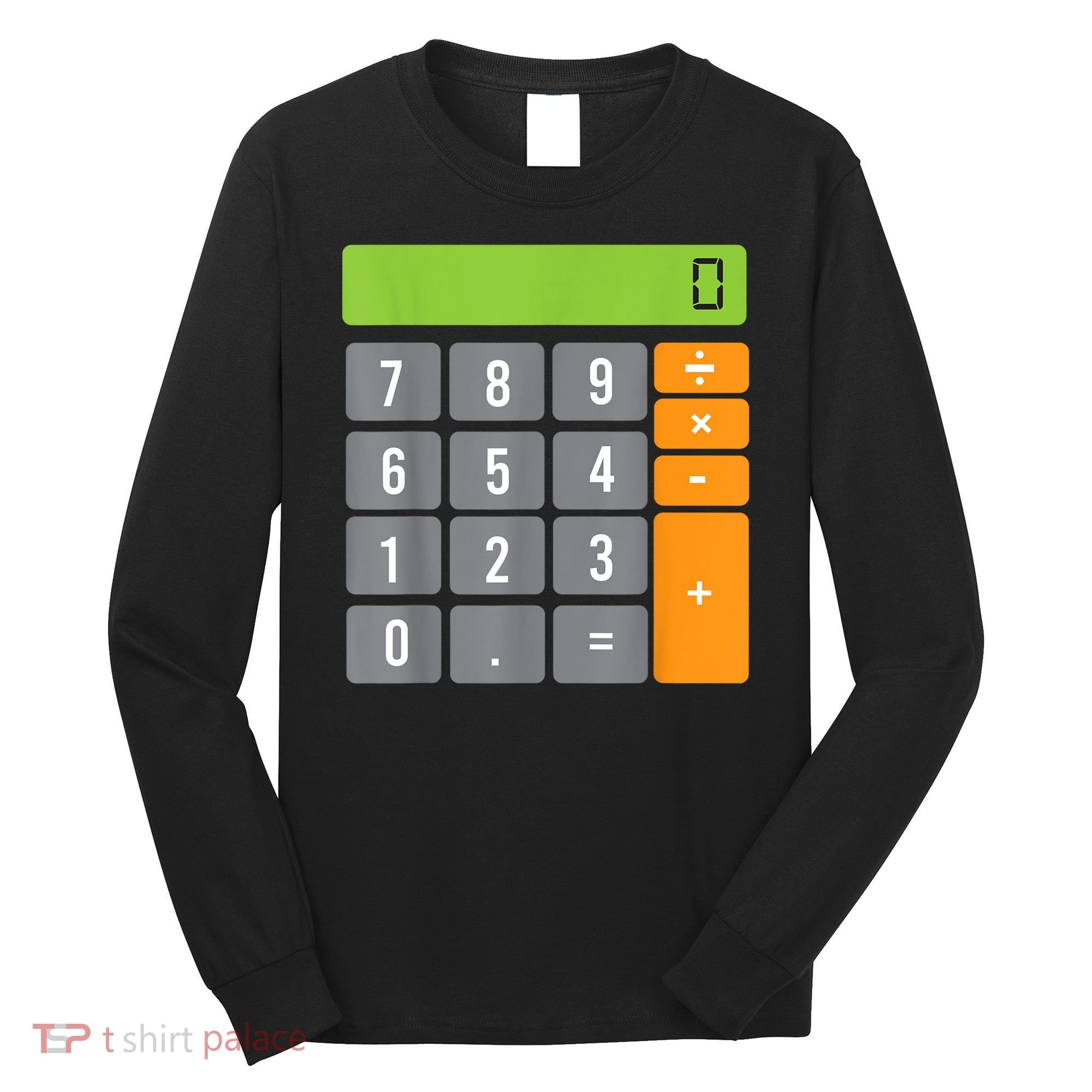 Calculator Costume Halloween Easy Cosplay Math Geek Outfit Long Sleeve Shirt