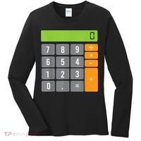 Calculator Costume Halloween Easy Cosplay Math Geek Outfit Women's Long Sleeve Shirt thumb 0
