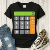Calculator Costume Halloween Easy Cosplay Math Geek Outfit Women's T-Shirt thumb 3