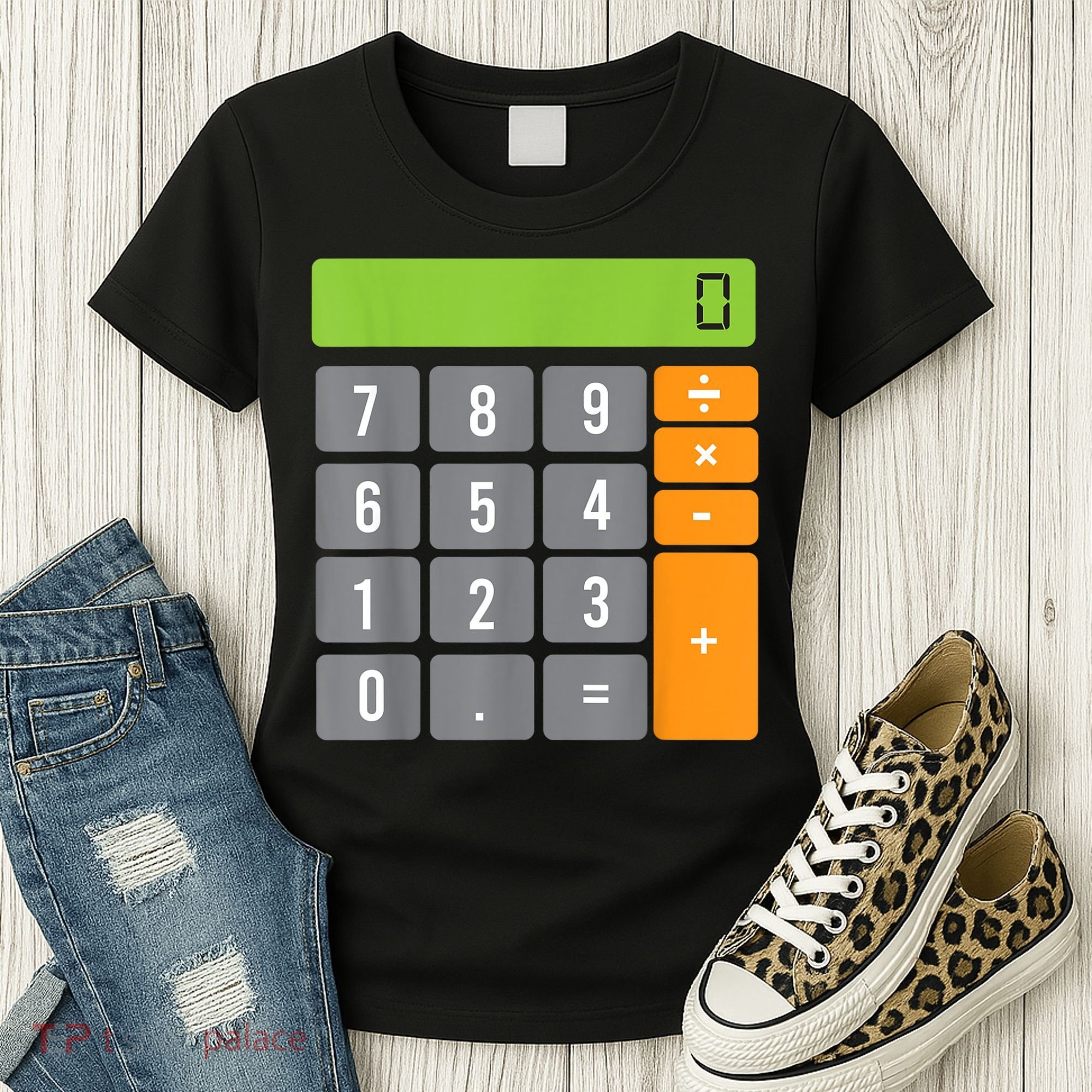 Calculator Costume Halloween Easy Cosplay Math Geek Outfit Women's T-Shirt
