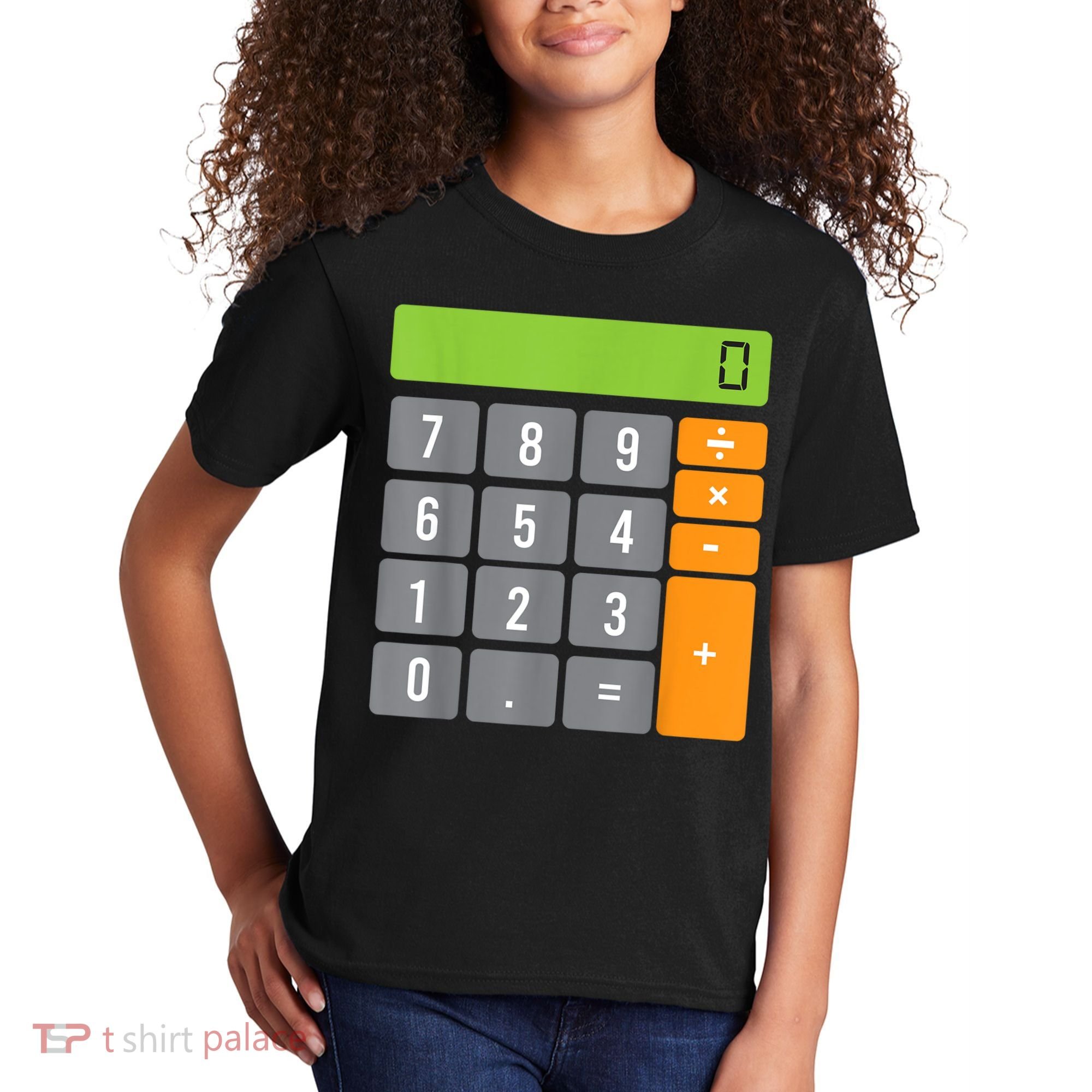 Calculator Costume Halloween Easy Cosplay Math Geek Outfit Kids T-Shirt