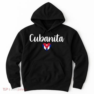 Cubanita Cuban Heart Cuba Flag Hoodie