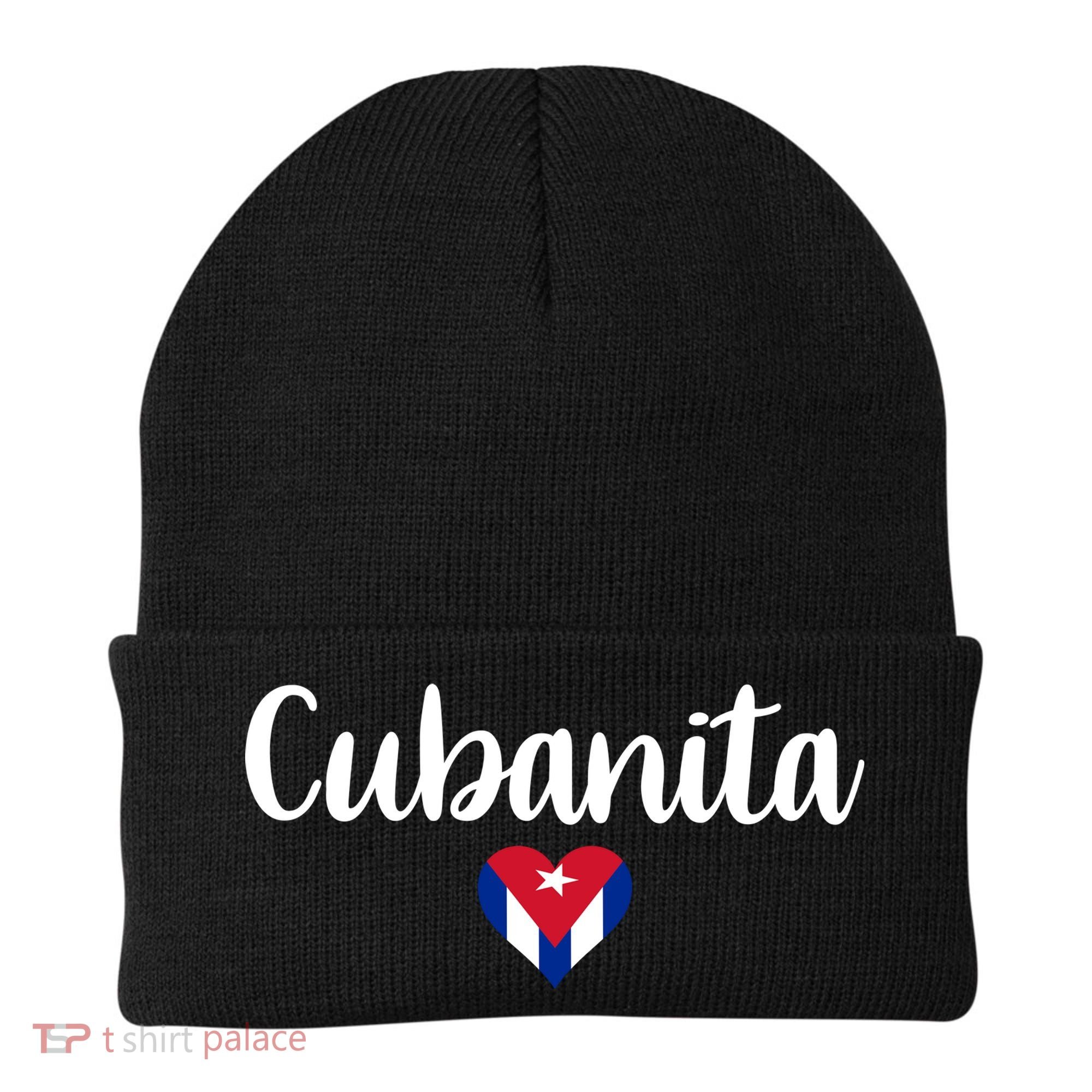 Cubanita Cuban Heart Cuba Flag Beanie